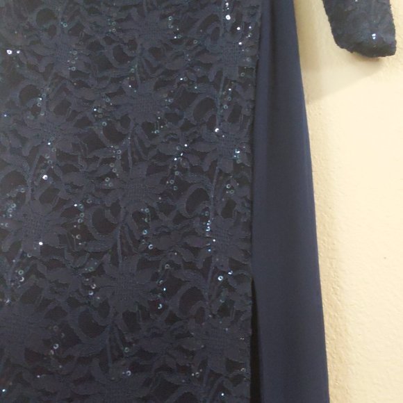 Ralph Lauren Fall Long Sleeve Lace Sequin Gown - Picture 3 of 4